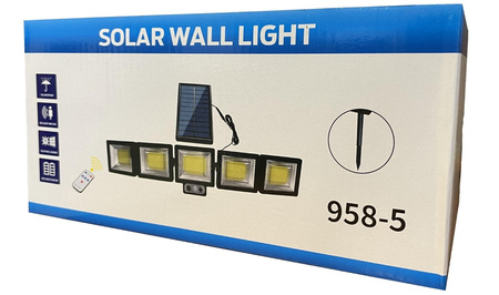 LAMPA SOLARNA NAŚCIENNA + PILOT