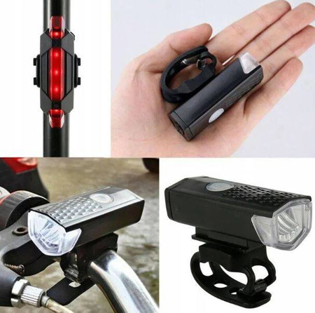LAMPKA ROWEROWA ŚWIATŁO PRZÓD I TYŁ NA KIEROWNICĘ