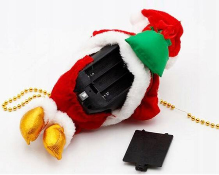 MIKOŁAJ 20CM  WSPIN AJĄCY SIĘ PO LINIE 100CM Z MELODYJKA NA ŚWIĘTA HIT