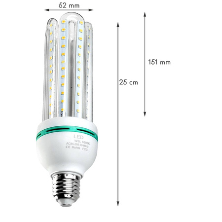 SUPER MOCNA żarówka e27 led-y halogen żarnik 24w