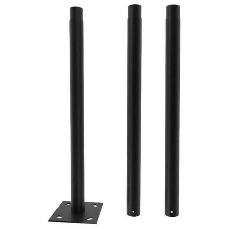 Słup metalowy ze stojakiem na lampę solarną 3 m