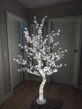 DRZEWKO LED ŚWIECĄCE 150 CM BIAŁE ZIMNE Z FLASHEM