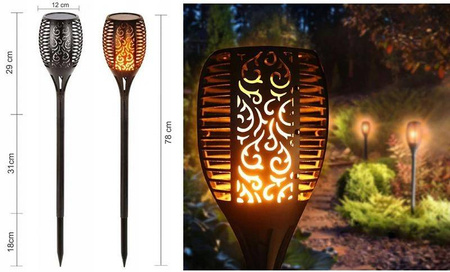 LAMPA SOLARNA OGRODOWA POCHODNIA XL(2SZT)