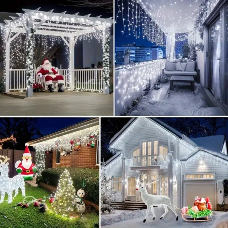 LAMPKI SOPLE 500 LED - BARWA BIAŁA ZIMNA Z FLASHEM