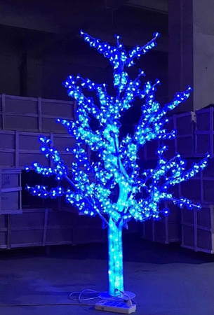 DRZEWKO LED ŚWIECĄCE 150 CM NIEBIESKIE Z FLESHEM