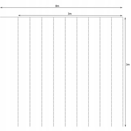Kurtyna świetlna 300 LED 3x3 metry na USB z pilotem lampki choinkowe 8 trybów - multikolor