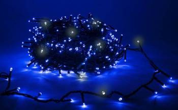 LAMPKI CHOINKOWE 500 LED ZEWNĘTRZNE WEWNĘTRZNEFLASH NIEBIESKIE