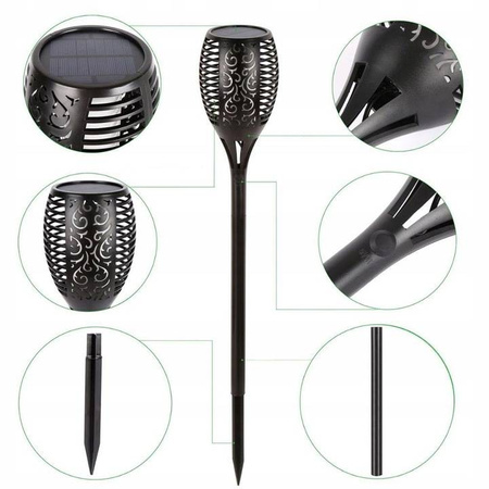 LAMPA SOLARNA OGRODOWA DUŻA POCHODNIA 80 cm - XXL