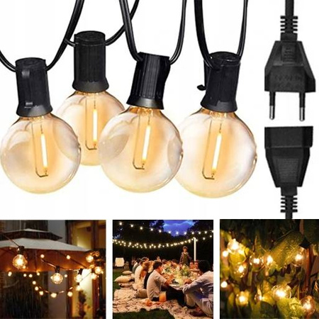 GIRLANDY LAMPKI OGRODOWE 5,3 M Zewnętrzne 10żarówek