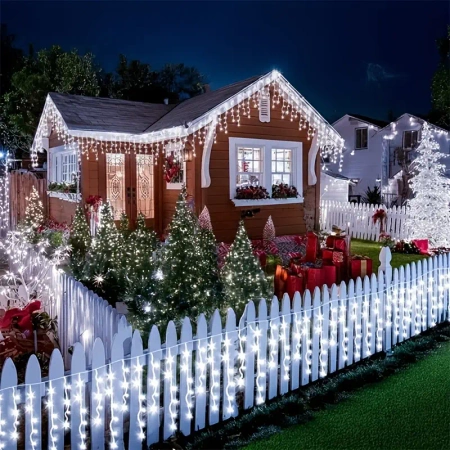 LAMPKI SOPLE 300 LED - BIAŁE ZIMNE Z BIAŁYM FLASHEM