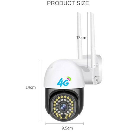 KAMERA BEZPRZEWODOWA 4G ZEWNĘTRZNA OBROTOWA WIFI 8MPX