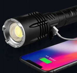 LATARKA TAKTYCZNA MOCNA LED ZOOM USB