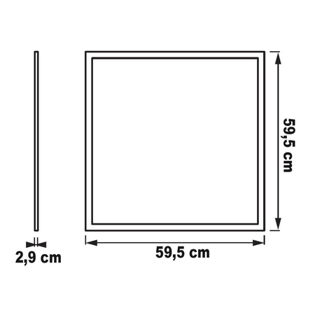 Panel LED LIGHT 60W kwadratowy w kolorze białym.