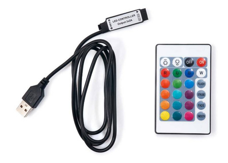 TAŚMA LED DO TELEWIZORA RGB 5M 5V + PILOT