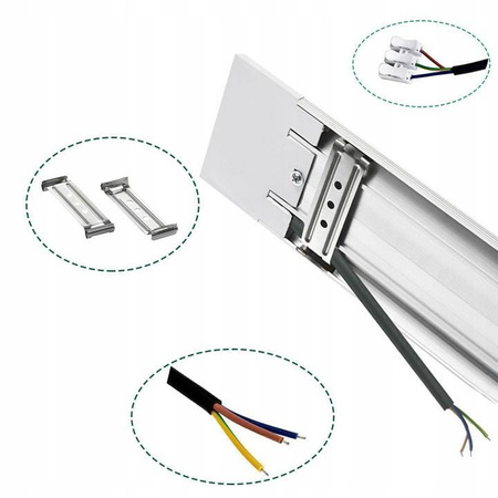 Zestaw 5x LAMPA LED 120 cm BARWA ZIMNA natynkowa oprawa aluminiowa