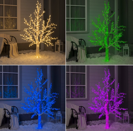 DRZEWKO LED ŚWIECĄCE 250 CM BIAŁE CIEPŁE Z FLASHEM