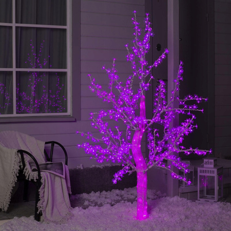 DRZEWKO LED ŚWIECĄCE 150 CM RÓŻOWE Z FLASHEM