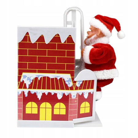 MIKOŁAJ WSPINAJĄCY SIĘ I WCHODZĄCY DO KOMINA