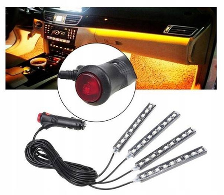 Taśma LED RGB Podświetlenie zewnętrzne i wewnętrzne samochodu pilot