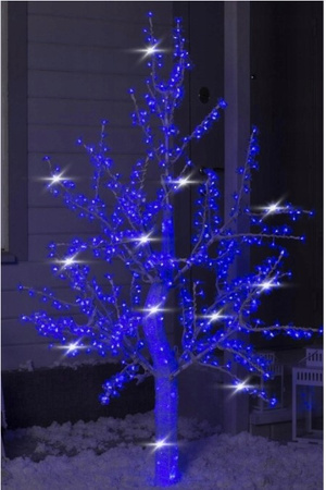 DRZEWKO LED ŚWIECĄCE 180 CM NIEBIESKIE Z FLESHEM