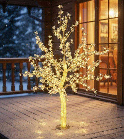 DRZEWKO LED ŚWIECĄCE 250 CM BIAŁE CIEPŁE Z FLASHEM