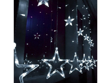 Kurtyna gwiazdki 2,5M 138 led lampki - BARWA ZIMNA