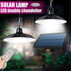 LAMPA SOLARNA LED  WISZĄCA OGRODOWA Z PILOTEM