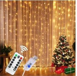 KURTYNA ŚWIETLNA CIEPŁY 200 LED USB 3x2M + PILOT