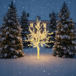 DRZEWKO LED ŚWIECĄCE 150 CM BIAŁE CIEPŁE Z FLASHEM