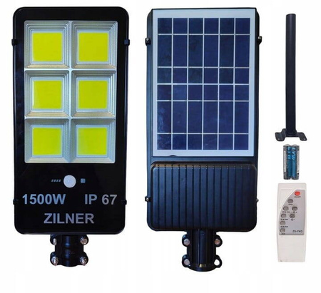 Lampa solarna 1500W Zilner IP67 + wysięgnik